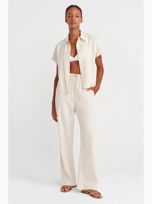 Pantalon large à taille coulissée dilvin - Kiabi