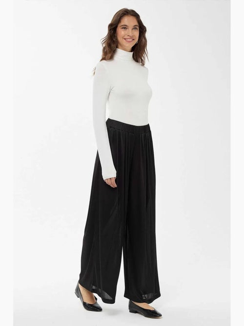 Pantalon large à taille élastique hiccup - Kiabi Pantalon large à taille élastique hiccup - Kiabi