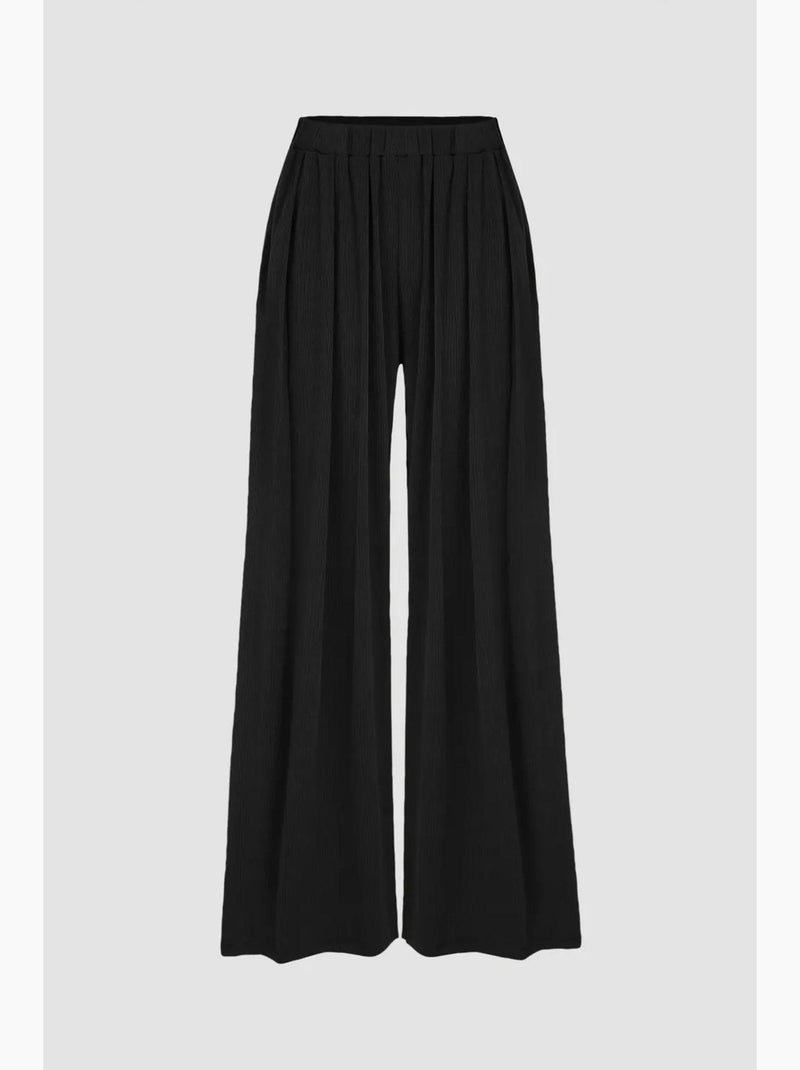 Pantalon large à taille élastique hiccup Noir - Kiabi