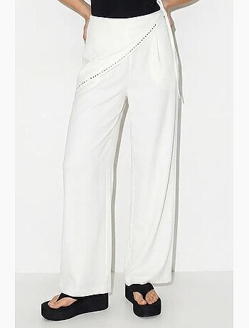 Pantalon large à taille élastique lucci