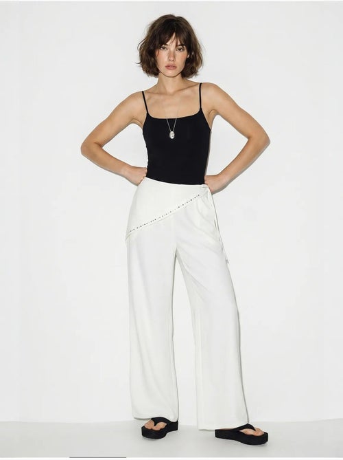 Pantalon large à taille élastique lucci - Kiabi Pantalon large à taille élastique lucci - Kiabi