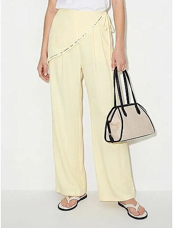 Pantalon large à taille élastique lucci