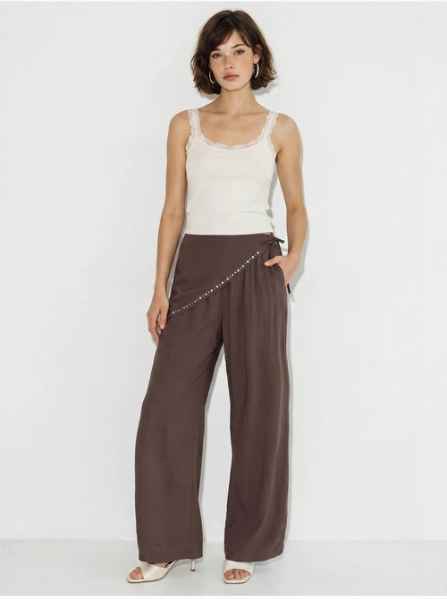 Pantalon large à taille élastique lucci - Kiabi Pantalon large à taille élastique lucci - Kiabi