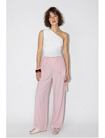 Pantalon large à taille élastique lucci