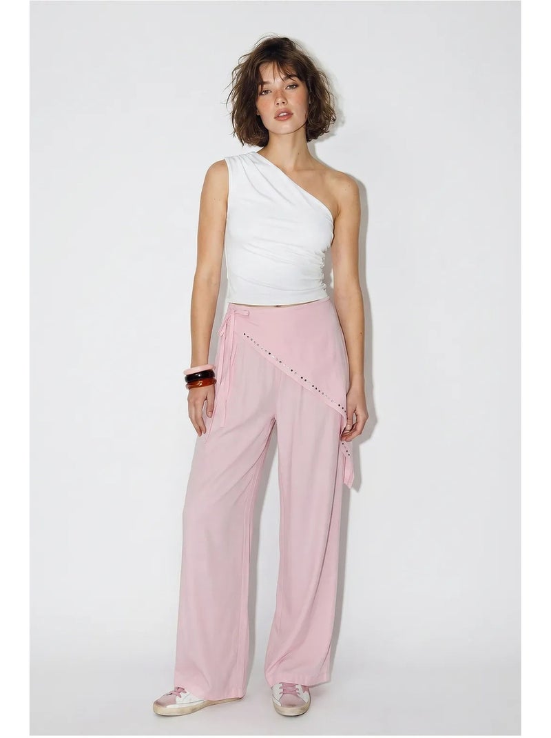 Pantalon large à taille élastique lucci Rose - Kiabi