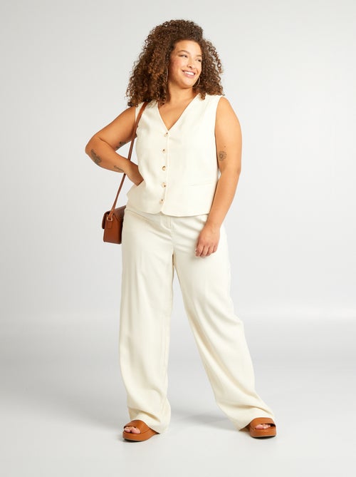 Pantalon large à taille élastiquée - Kiabi