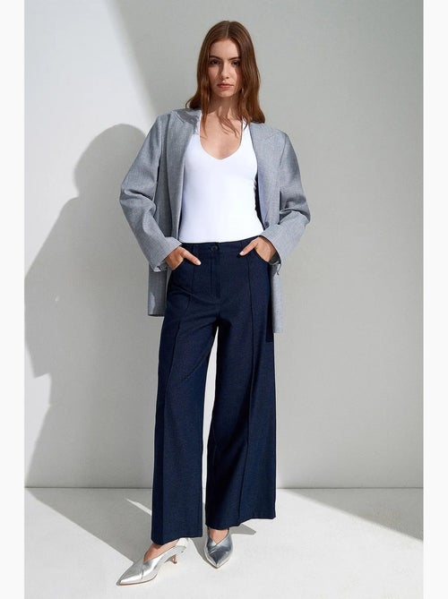 Pantalon large à taille haute avec plis dilvin - Kiabi Pantalon large à taille haute avec plis dilvin - Kiabi