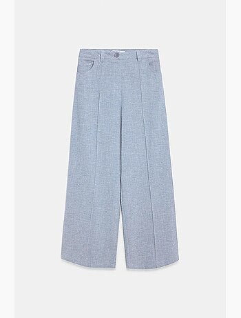 Pantalon large à taille haute avec plis dilvin