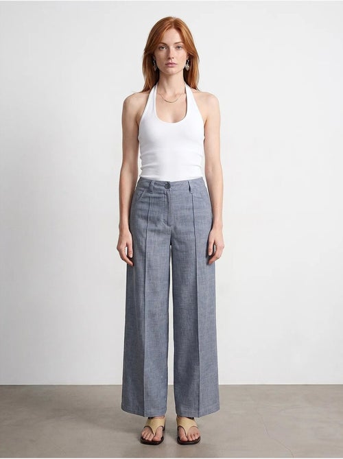 Pantalon large à taille haute avec plis dilvin - Kiabi Pantalon large à taille haute avec plis dilvin - Kiabi