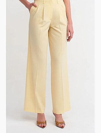 Pantalon large à taille haute avec plis dilvin