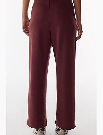 Pantalon large à taille haute côtelée penti