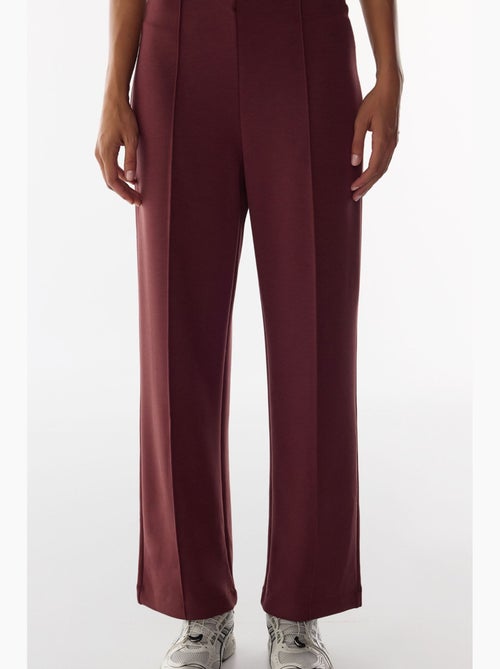 Pantalon large à taille haute côtelée penti - Kiabi