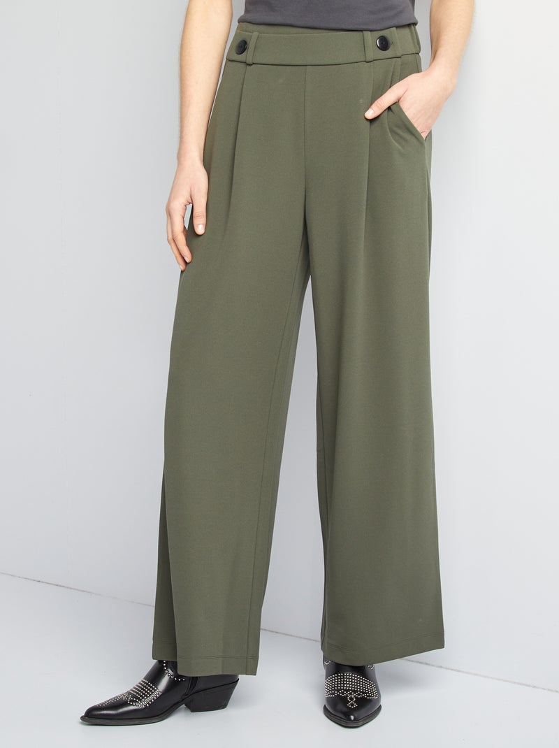 Pantalon large à taille haute 'JDY' Kaki - Kiabi