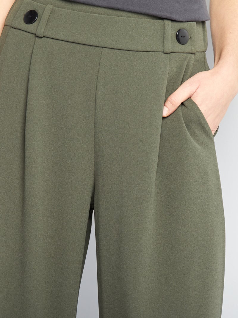 Pantalon large à taille haute 'JDY' Kaki - Kiabi