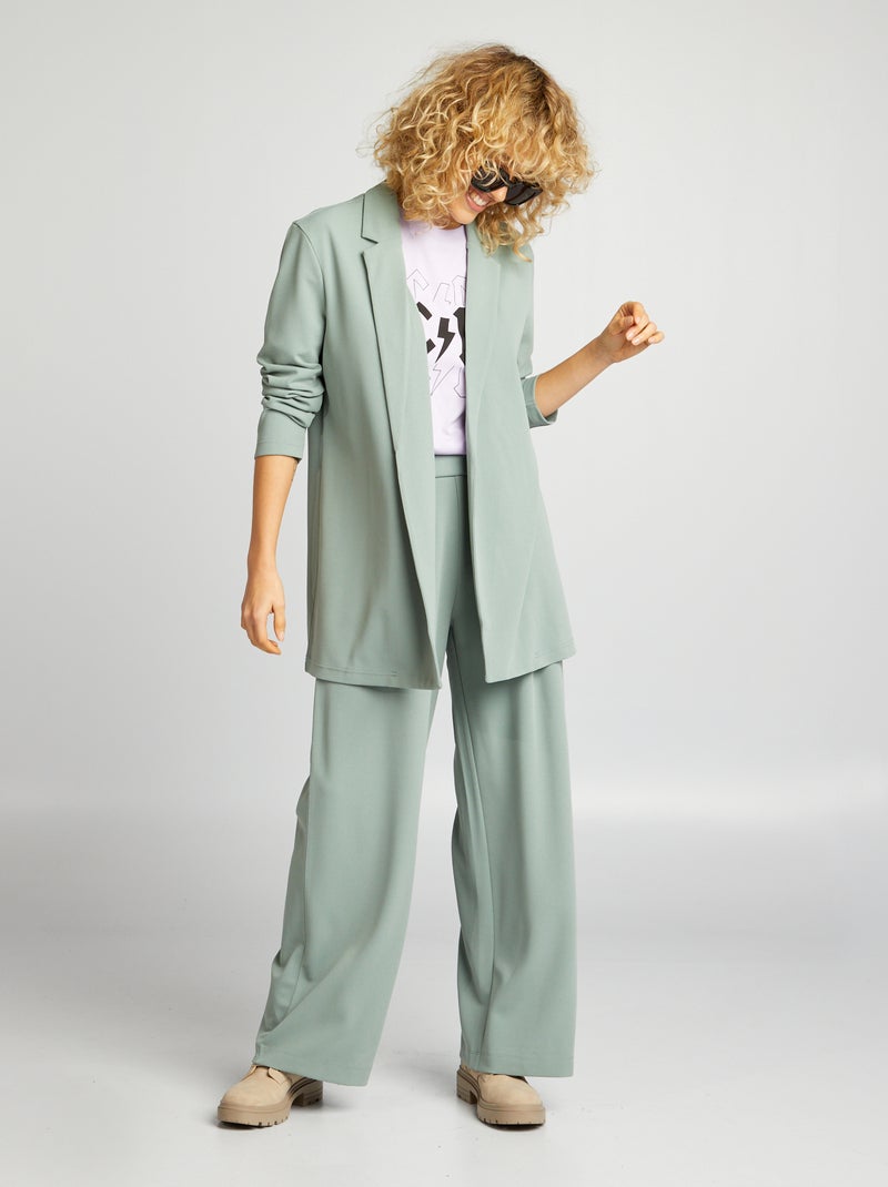 Pantalon large à taille haute 'JDY' Vert - Kiabi