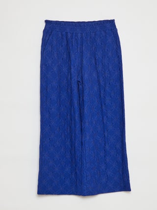Pantalon large ajouré