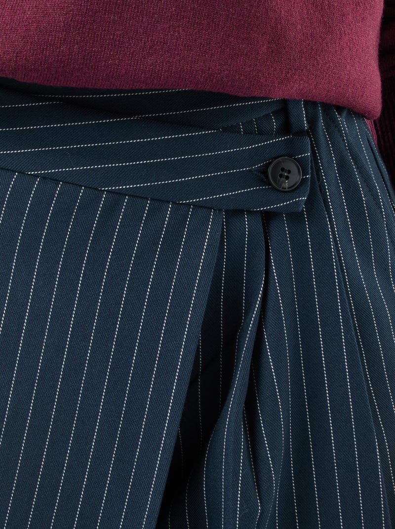 Pantalon large asymétrique Bleu - Kiabi
