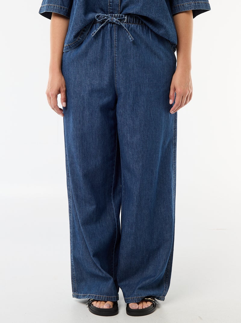 Pantalon large avec 2 poches Bleu - Kiabi