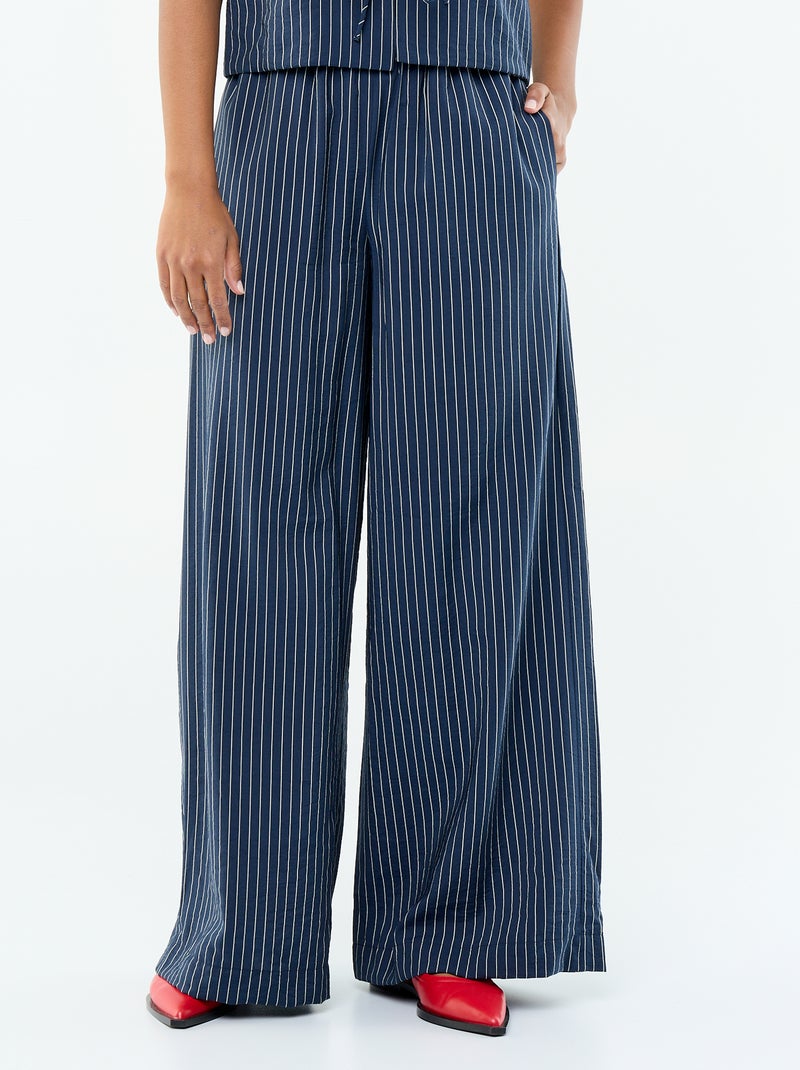 Pantalon large avec 2 poches Bleu - Kiabi