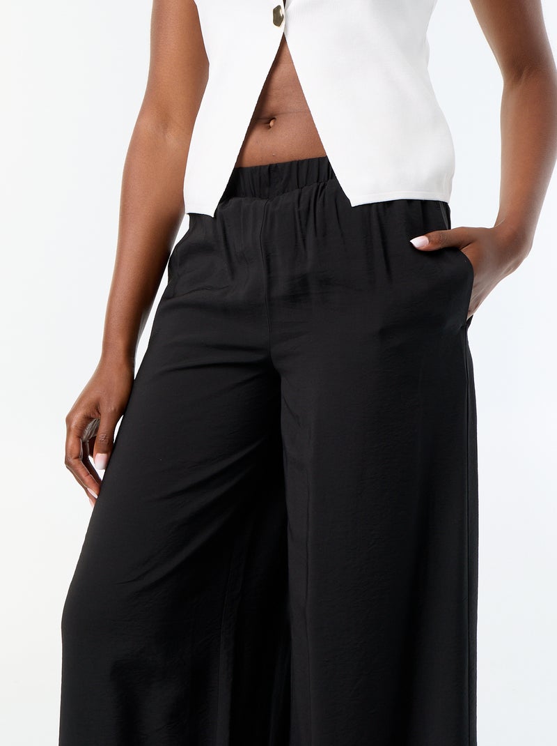Pantalon large avec 2 poches Noir - Kiabi