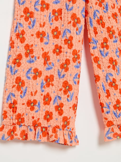 Pantalon large avec bas volantés - Kiabi