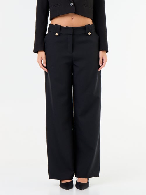 Pantalon large avec boutons dorés - Kiabi