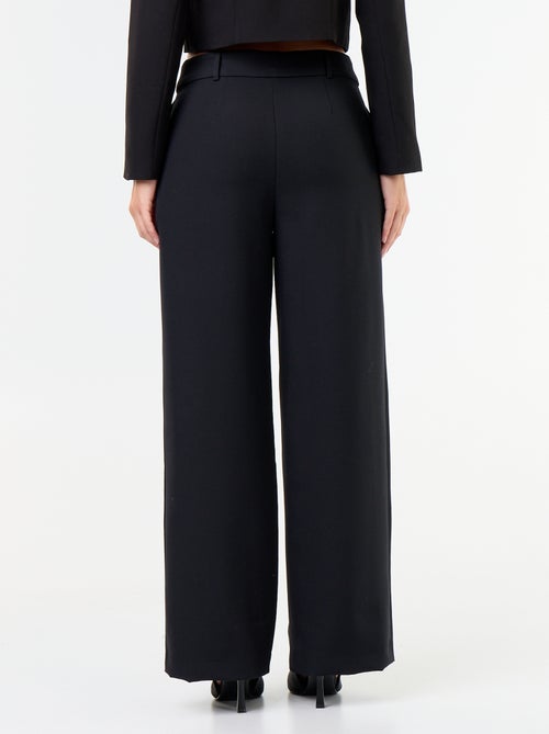 Pantalon large avec boutons dorés - Kiabi