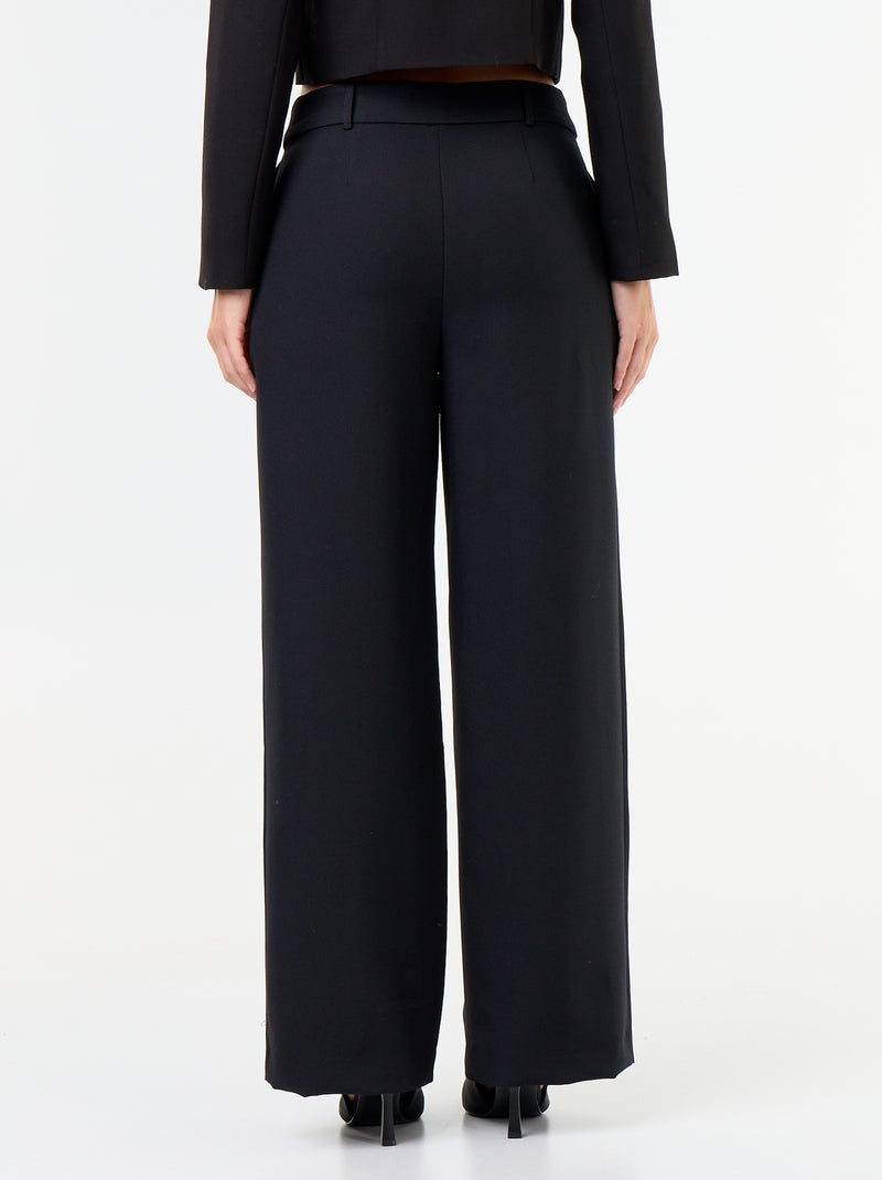 Pantalon large avec boutons dorés Noir - Kiabi