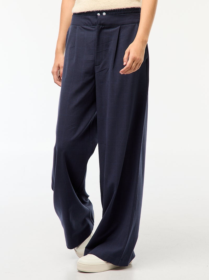 Pantalon large avec boxer à la taille Bleu - Kiabi