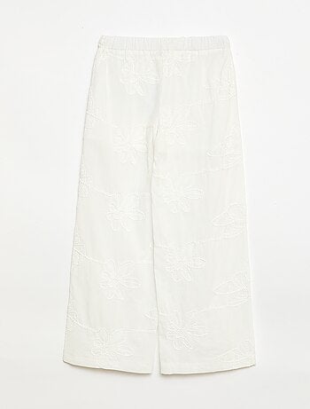 Pantalon large avec broderies