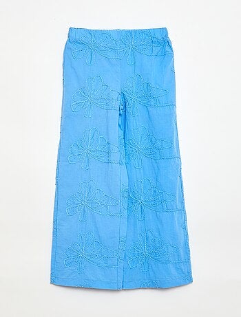 Pantalon large avec broderies