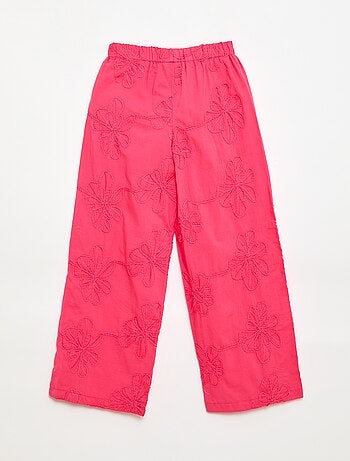 Pantalon large avec broderies