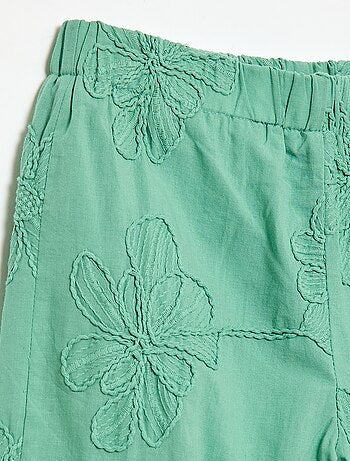 Pantalon large avec broderies