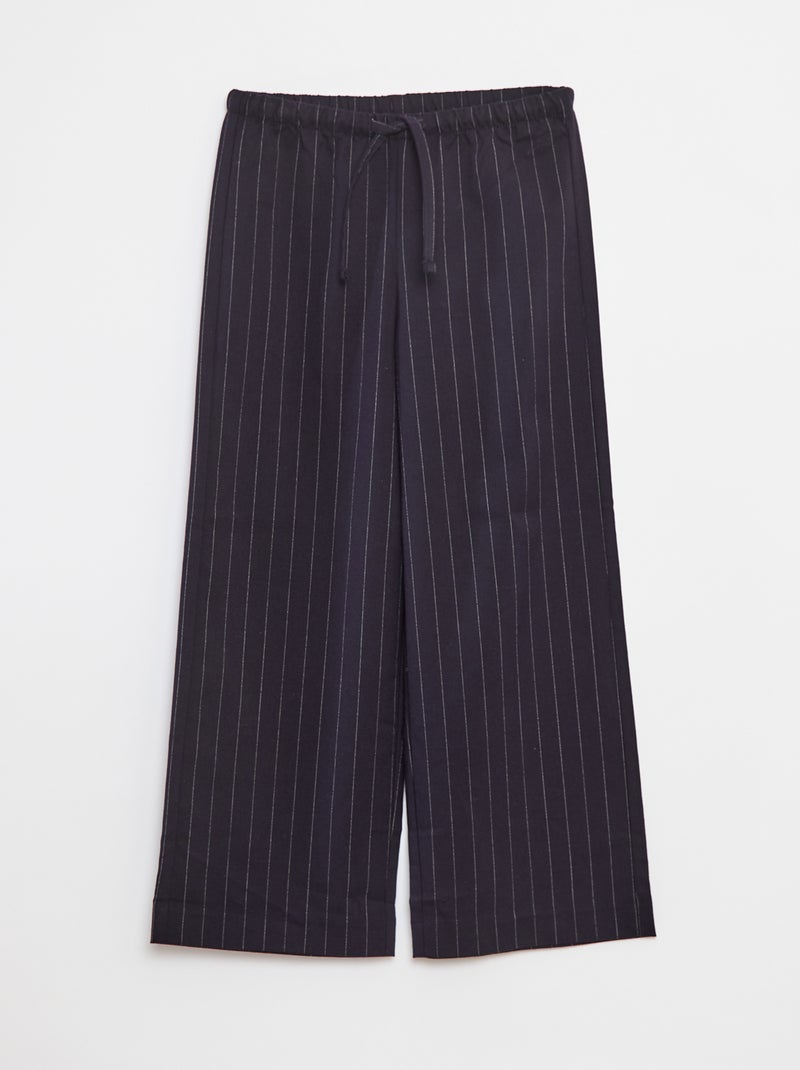 Pantalon large avec ceinture élastiquée et 2 poches Bleu - Kiabi