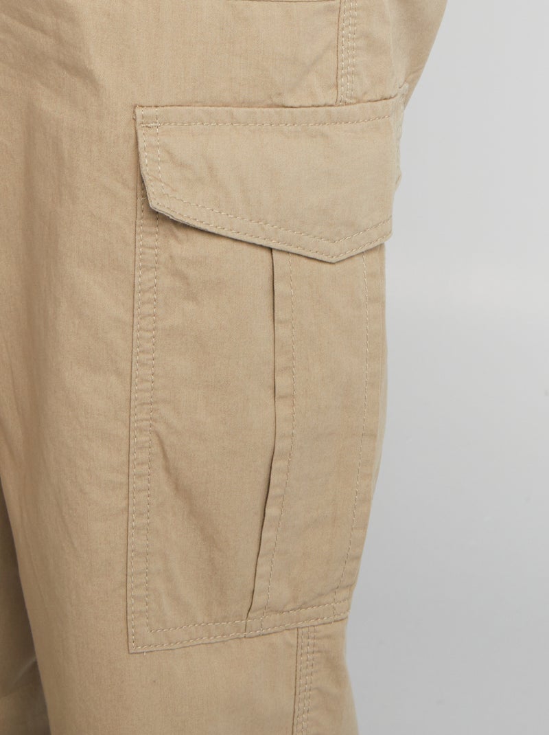 Pantalon large avec poches à rabats Beige - Kiabi