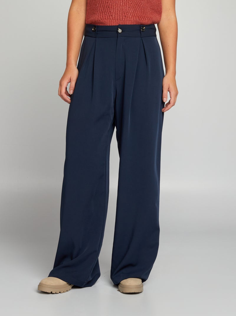 Pantalon large Bleu marine - Kiabi