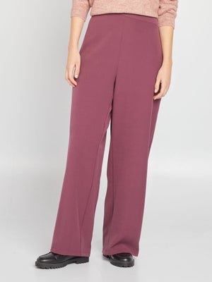 Pantalon Large Femme Grande Taille - Couleur Bordeaux - Coupe Décontractée - Pour Bureau, Quotidien