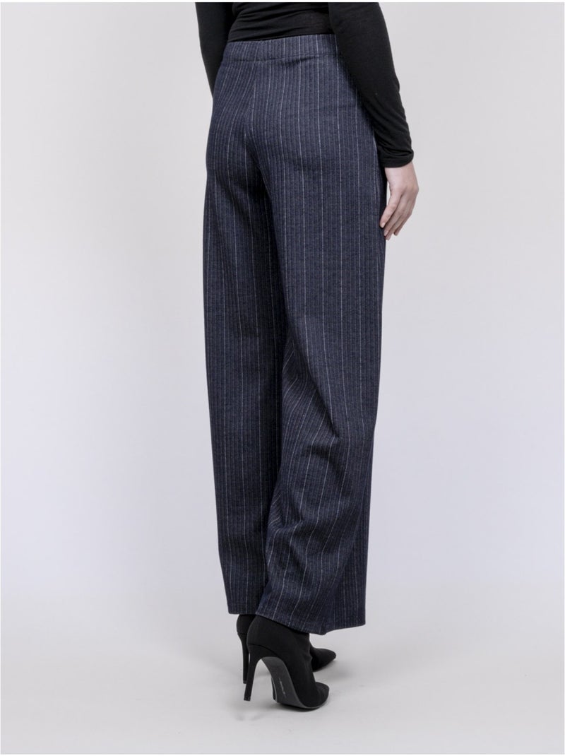 Pantalon large chevron evaristo Bleu marine - Kiabi