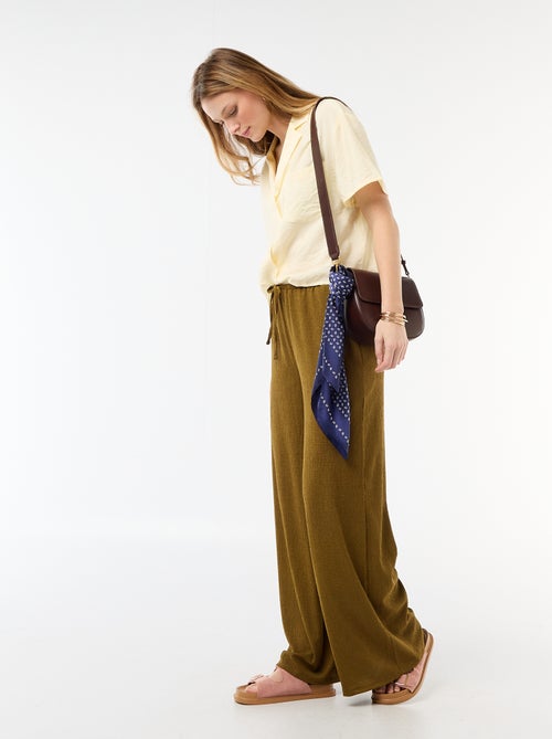 Pantalon large crêpé à 2 poches - Kiabi