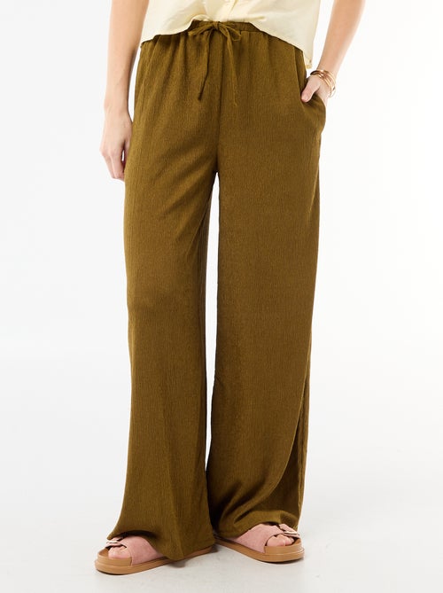 Pantalon large crêpé à 2 poches - Kiabi