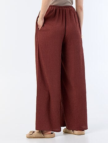 Pantalon large en maille femme
