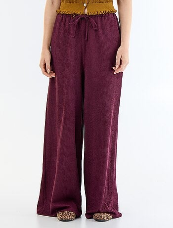 Pantalon large en maille femme