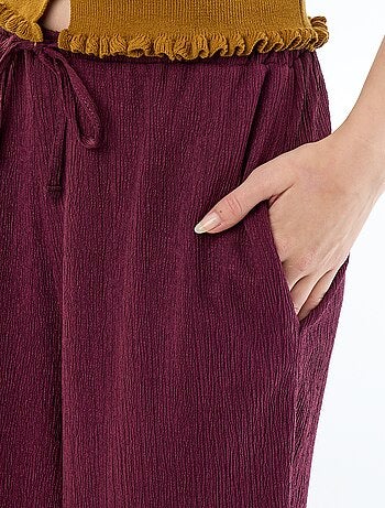 Pantalon large en maille femme