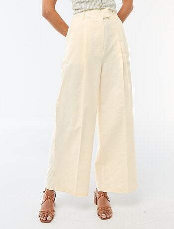 Pantalon large de cérémonie en lin mélangé