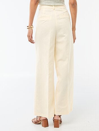 Pantalon large de cérémonie en lin mélangé