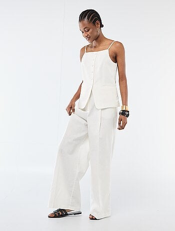 Pantalon large de cérémonie en lin mélangé