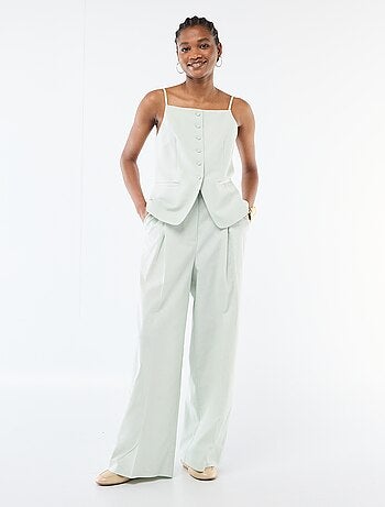 Pantalon large de cérémonie en lin mélangé