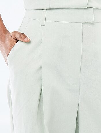 Pantalon large de cérémonie en lin mélangé