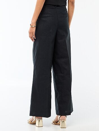 Pantalon large de cérémonie en lin mélangé