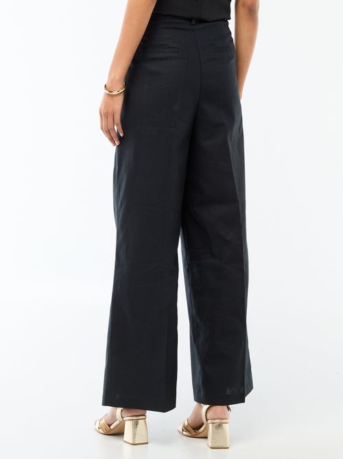 Pantalon large de cérémonie en lin mélangé - Kiabi